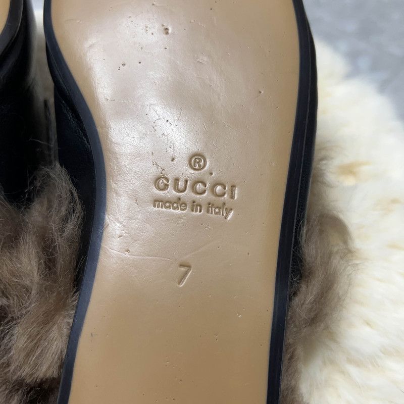 Gucci Gucci Princetown Black Fur Slide Sandals for Men 0079 Size US 8 / EU 41 - 5 Thumbnail