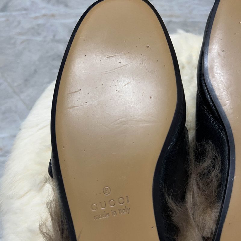 Gucci Gucci Princetown Black Fur Slide Sandals for Men 0079 Size US 8 / EU 41 - 7 Thumbnail