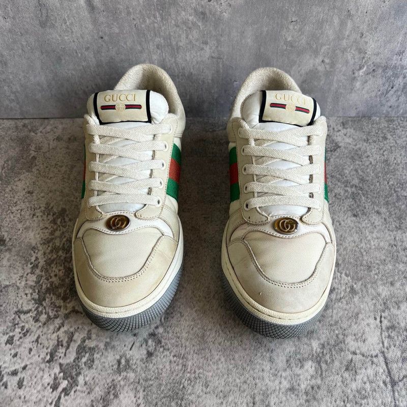 Gucci Gucci Screener Leather Canvas Sneakers for Men 0079 Size US 7.5 / EU 40-41 - 2 Thumbnail