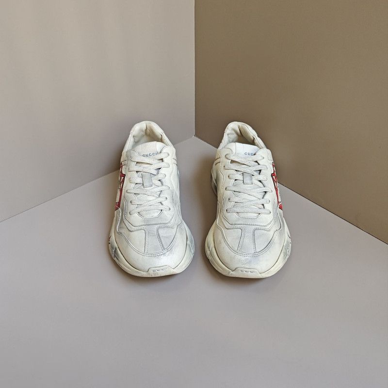 Gucci Gucci Rhyton Leather Casual Sneakers with Lip Print 0079 Size US 8 / EU 41 - 2 Thumbnail