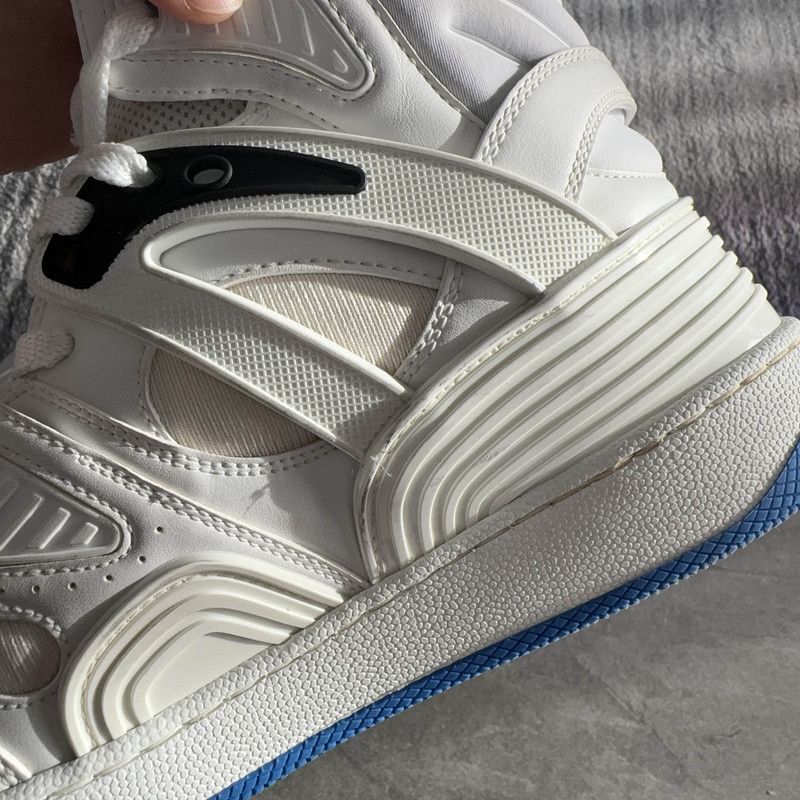 Gucci Gucci High-Top Basketball Sneakers in White and Blue 0079 Size US 7.5 / EU 40-41 - 10 Thumbnail