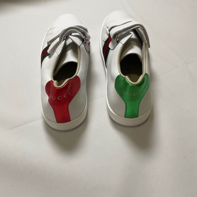 Gucci Gucci Ace Kids Leather Sneakers with Colorful Details 0079 Size US 6.5 / EU 39-40 - 3 Thumbnail