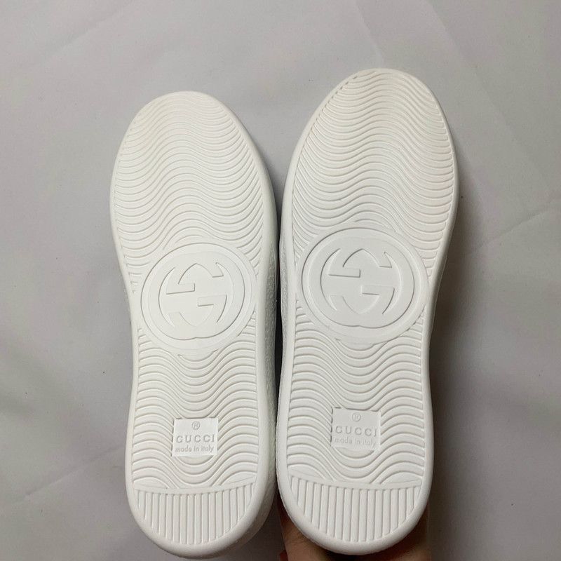 Gucci Gucci Ace Kids Leather Sneakers with Colorful Details 0079 Size US 6.5 / EU 39-40 - 4 Thumbnail