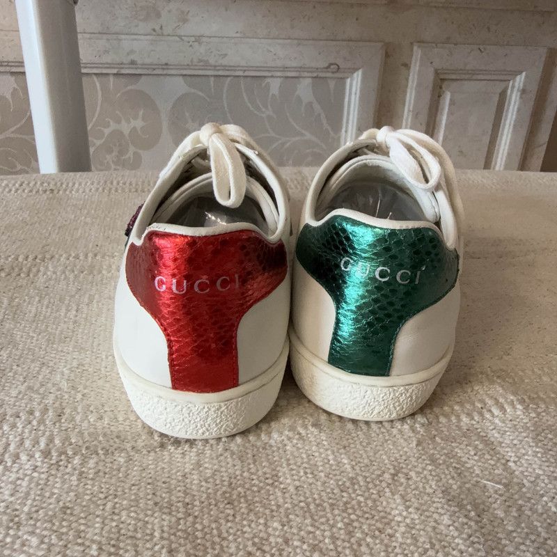 Gucci Gucci Stylish White Leather Sneakers with Red Green 0079 Size US 7.5 / EU 40-41 - 3 Thumbnail