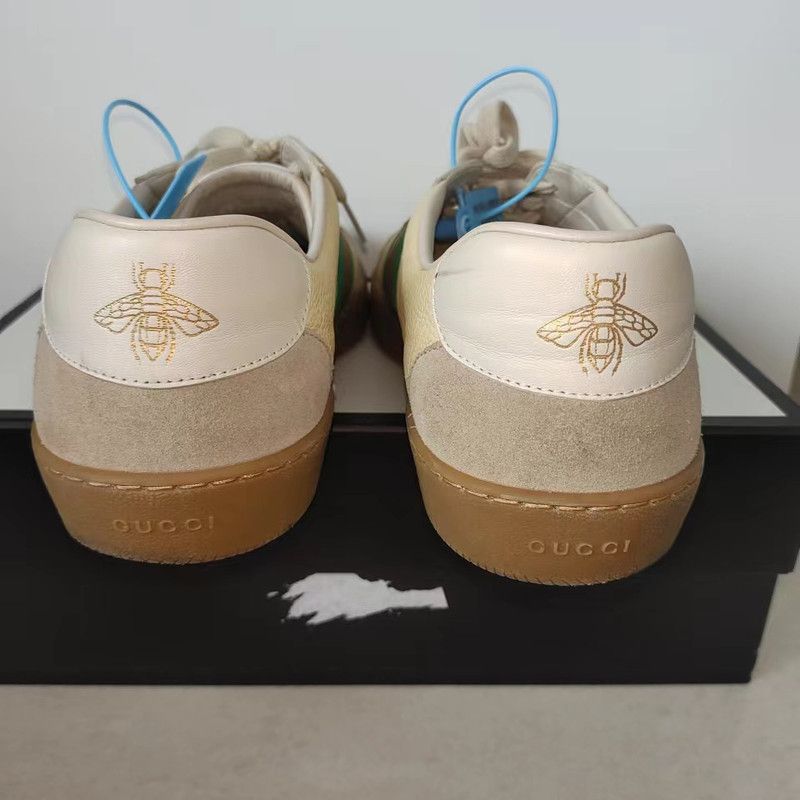 Gucci Gucci Leather Bee Fashion Sneakers for All 0079 Size US 11 / EU 44 - 3 Thumbnail