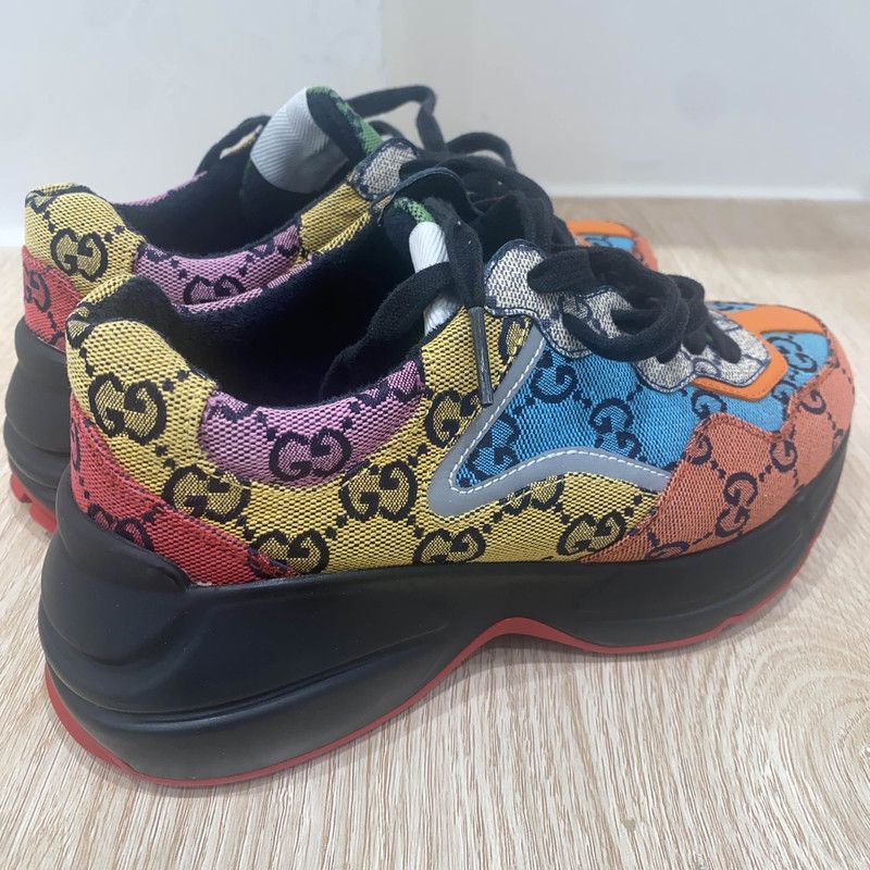 Gucci Gucci Rhyton Canvas Vintage Low-Top Sneakers 0079 Size US 5.5 / EU 38 - 10 Thumbnail