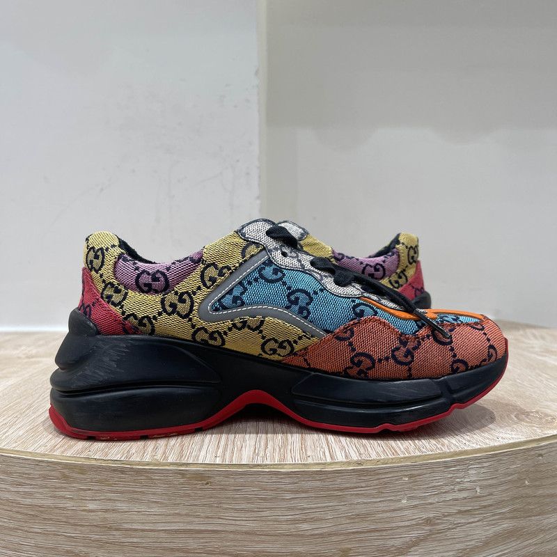 Gucci Gucci Rhyton Canvas Vintage Low-Top Sneakers 0079 Size US 5.5 / EU 38 - 7 Thumbnail