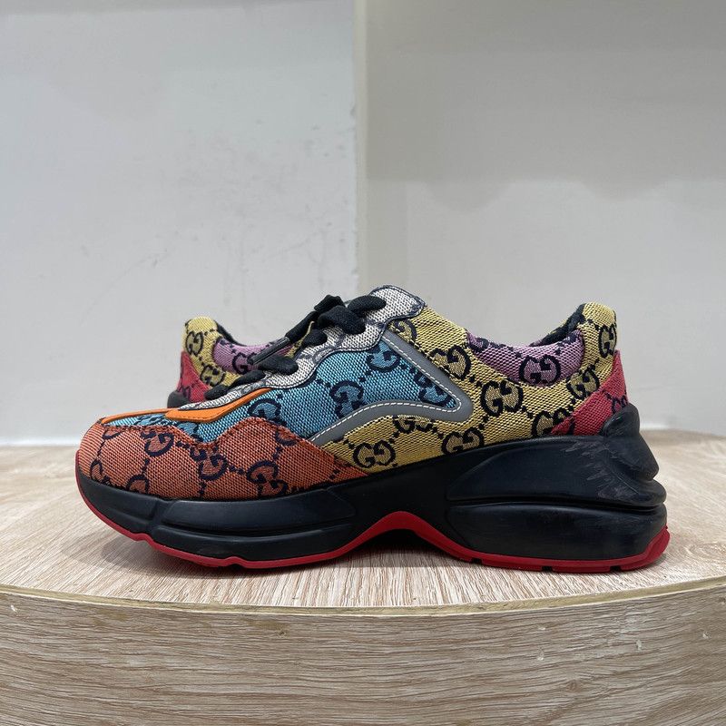 Gucci Gucci Rhyton Canvas Vintage Low-Top Sneakers 0079 Size US 5.5 / EU 38 - 8 Thumbnail
