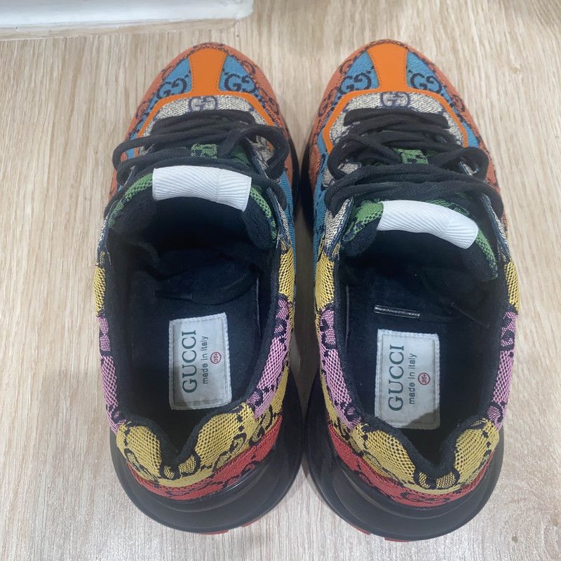 Gucci Gucci Rhyton Canvas Vintage Low-Top Sneakers 0079 Size US 5.5 / EU 38 - 9 Thumbnail
