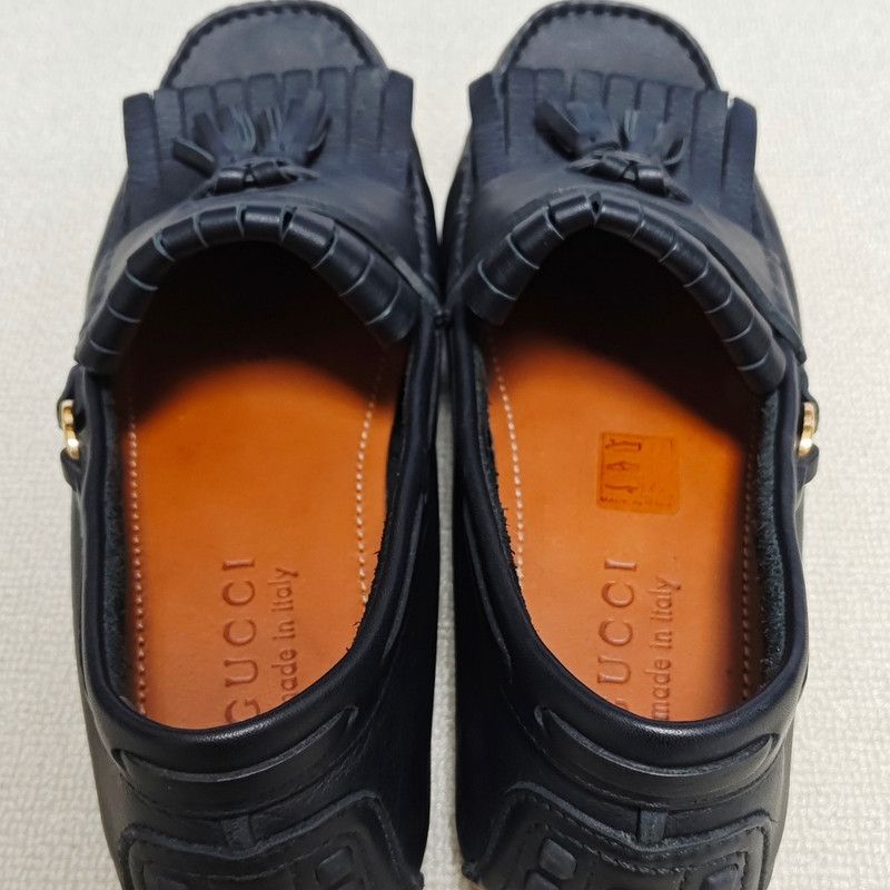 Gucci Interlocking Leather Tassel Loafers for Men 0079