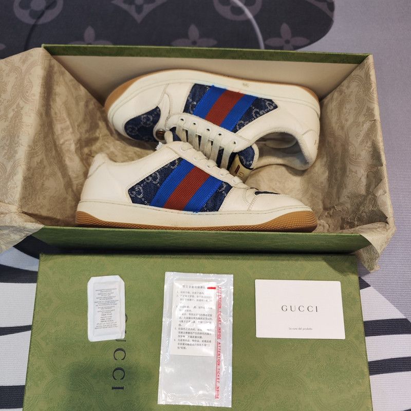 Gucci Gucci Screener Denim Fashion Sneakers for Men 0079 Size US 6.5 / EU 39-40 - 16 Thumbnail