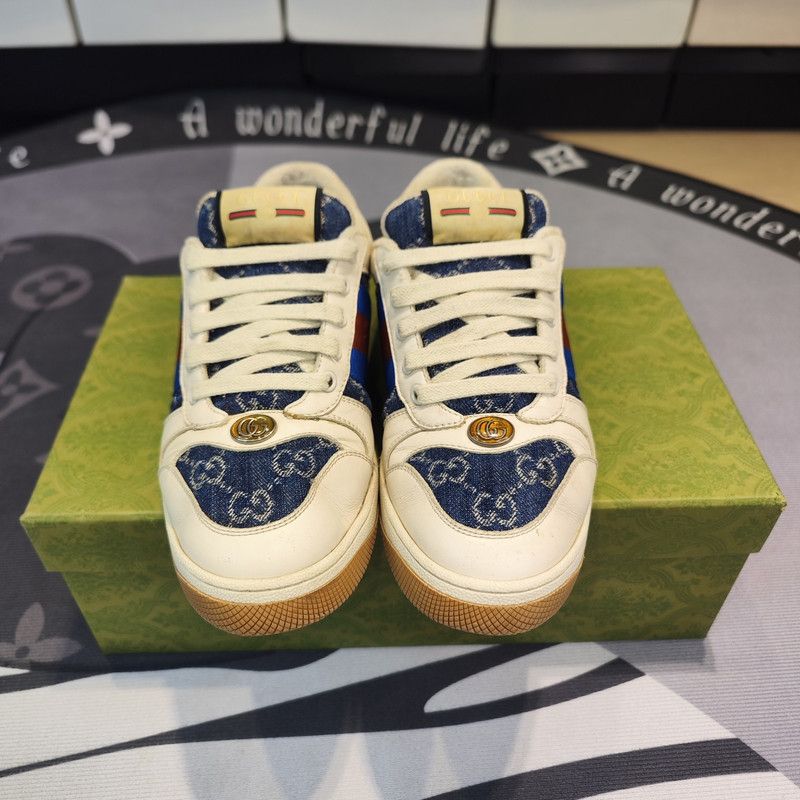 Gucci Gucci Screener Denim Fashion Sneakers for Men 0079 Size US 6.5 / EU 39-40 - 2 Thumbnail
