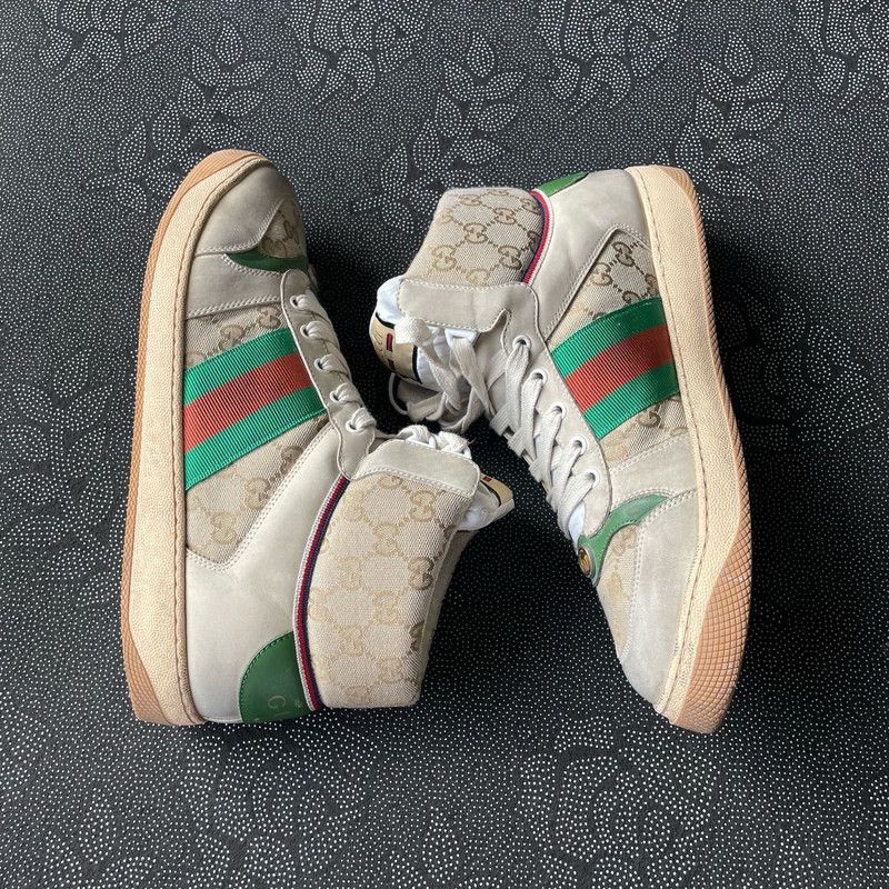 Gucci GUCCI Screener Vintage Leather Sneakers for Men 0079 Size US 10.5 / EU 43-44 - 7 Thumbnail