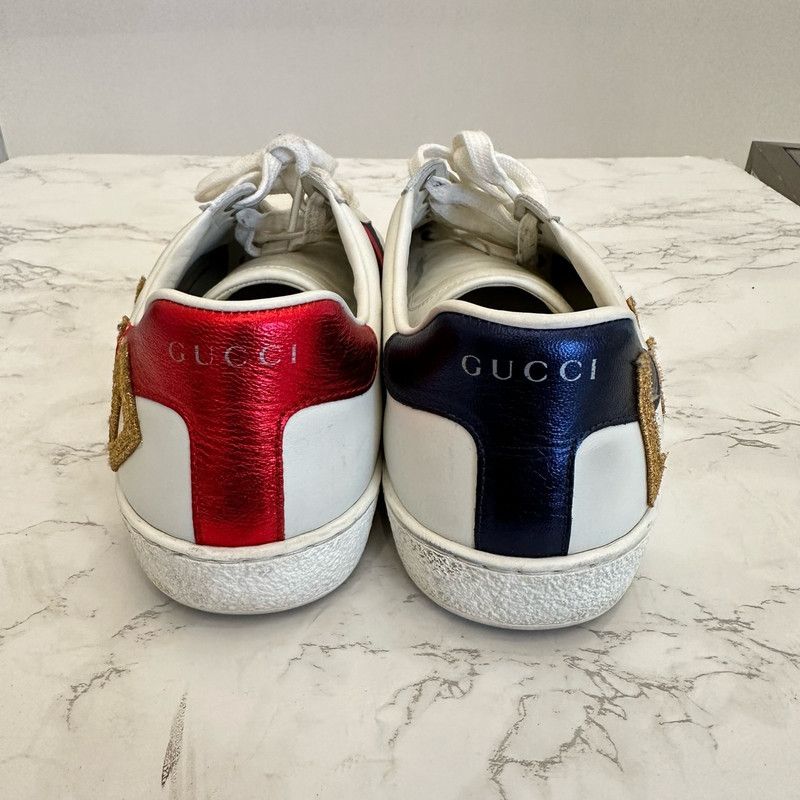 Gucci GUCCI Ace Embroidered Love Sneakers for Men 0079 Size US 8.5 / EU 41-42 - 3 Thumbnail