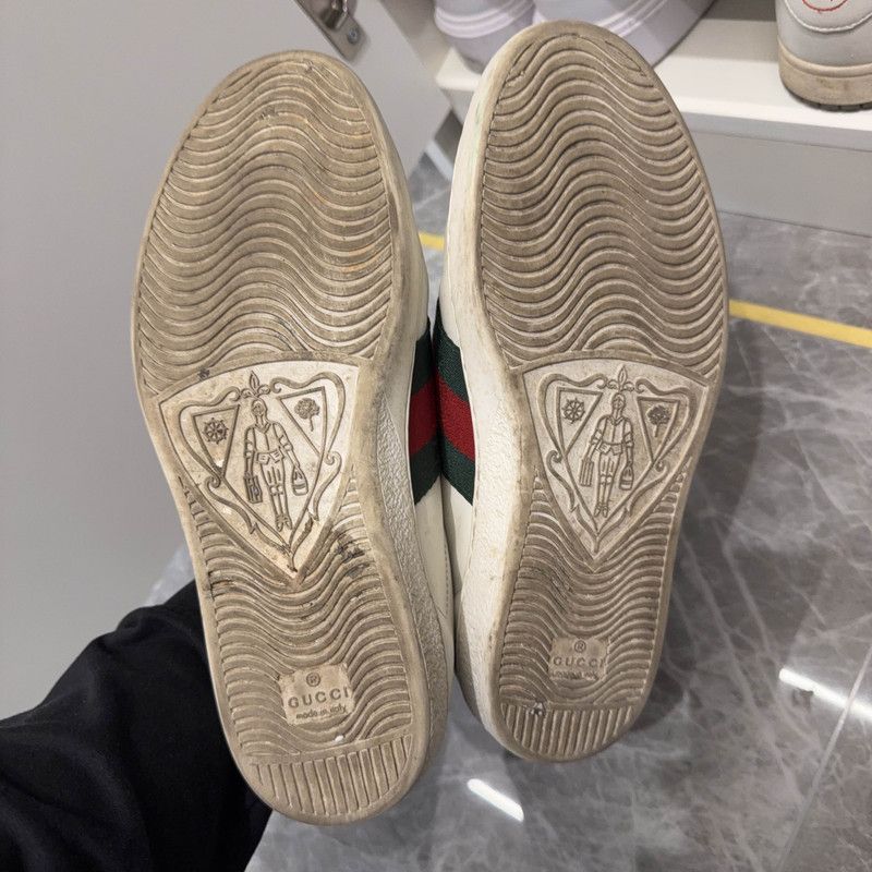 Gucci Gucci Ace Leather Fashion Sneakers for Men 0079 Size US 9.5 / EU 42-43 - 4 Thumbnail