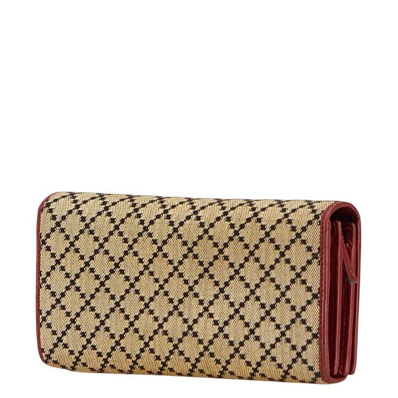 Gucci Gucci Gucci Diamante Interlocking Canvas Leather Long Wallet Canvas Long Wallet 204836 Size ONE SIZE - 2 Thumbnail