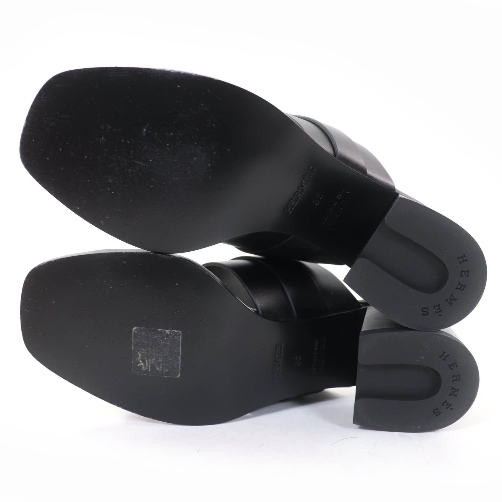 Hermes Hermes Glennan Metal Leather Sandals Leather Shoes DUTY FREE for USA