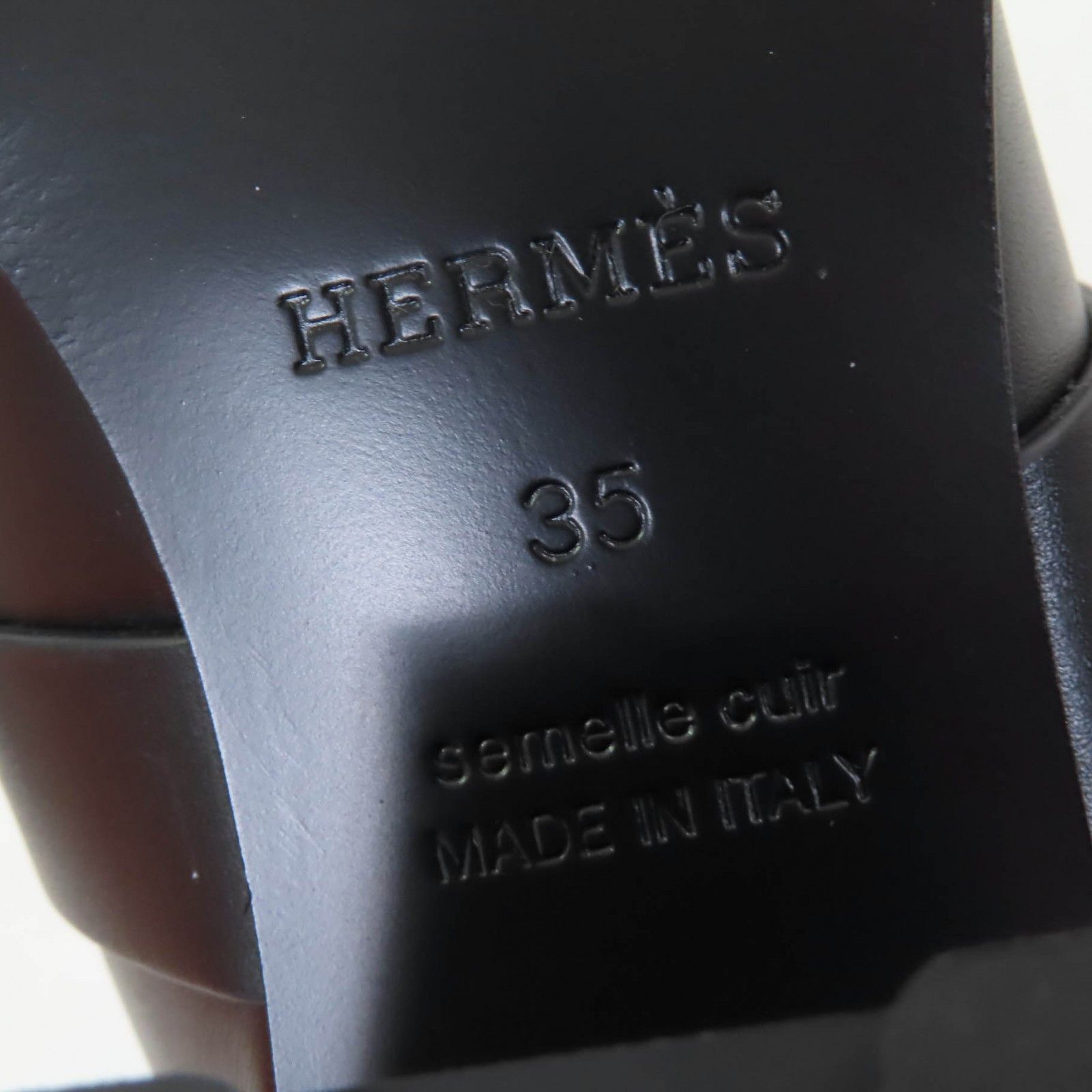 Hermes Hermes Glennan Metal Leather Sandals Leather Shoes DUTY FREE for USA