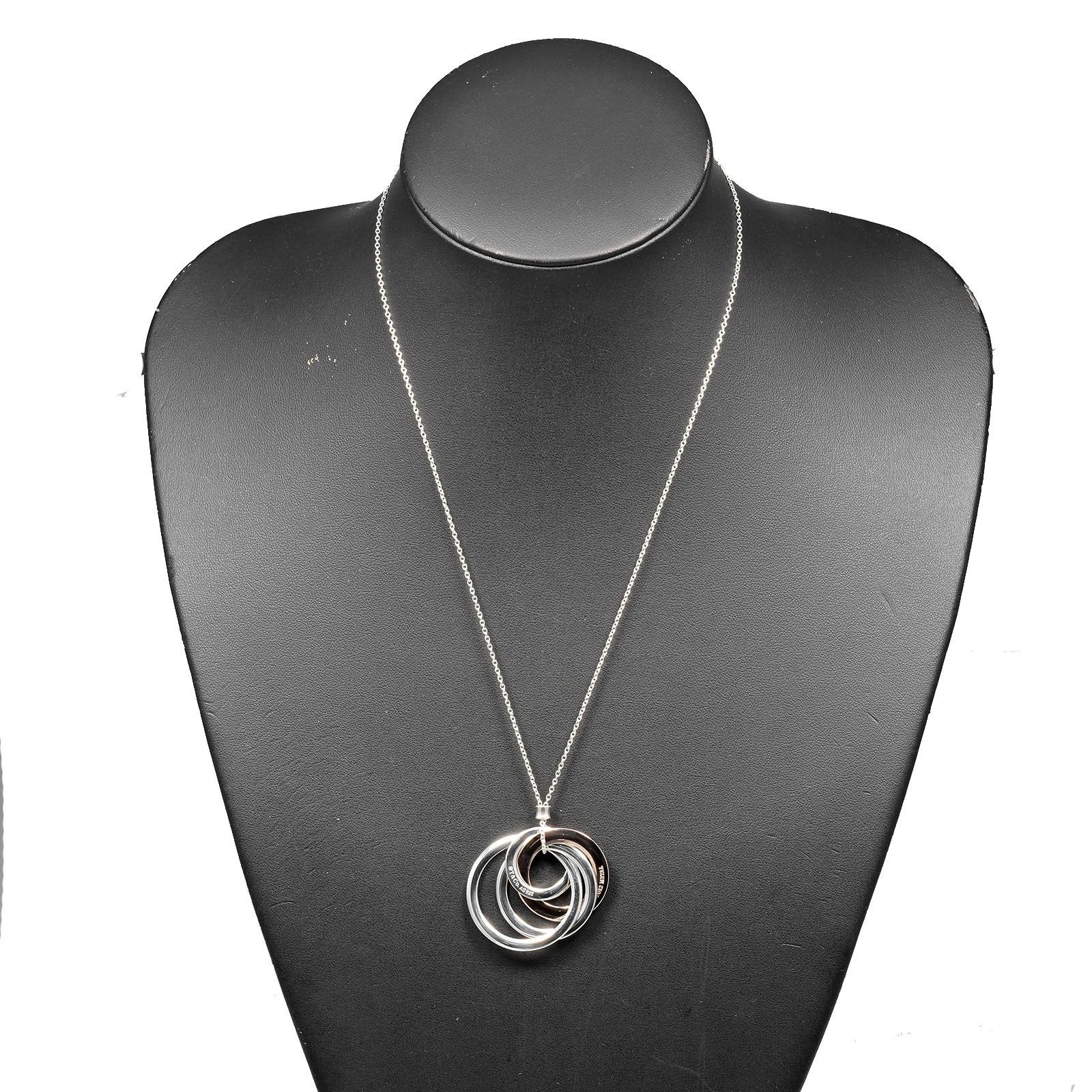 Tiffany & Co. Tiffany & Co. Tiffany 1837 Interlocking 4 Circle Silver 925 Rubedo Metal Necklace Metal Necklace Size ONE SIZE - 2 Thumbnail