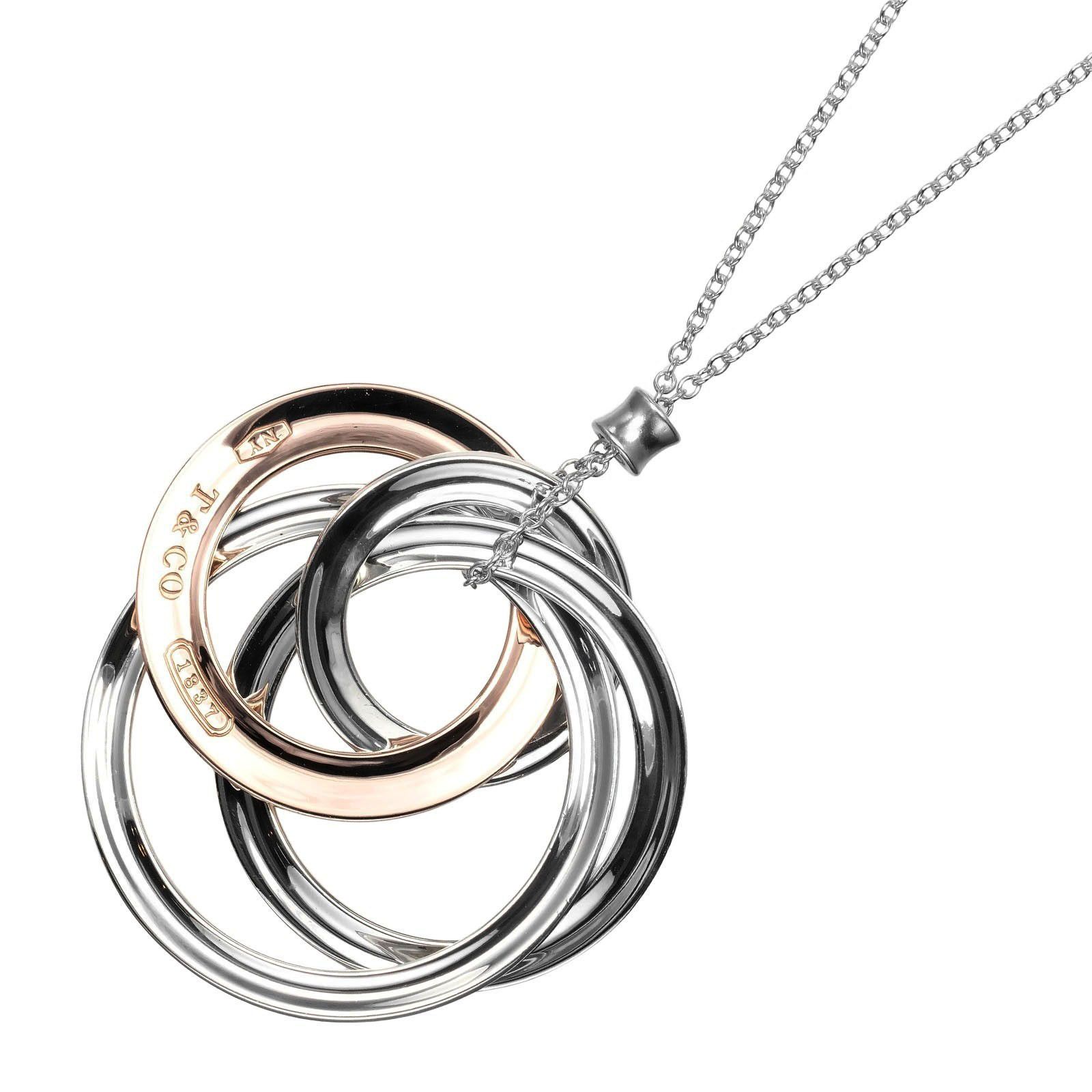 Tiffany & Co. Tiffany & Co. Tiffany 1837 Interlocking 4 Circle Silver 925 Rubedo Metal Necklace Metal Necklace Size ONE SIZE - 3 Thumbnail