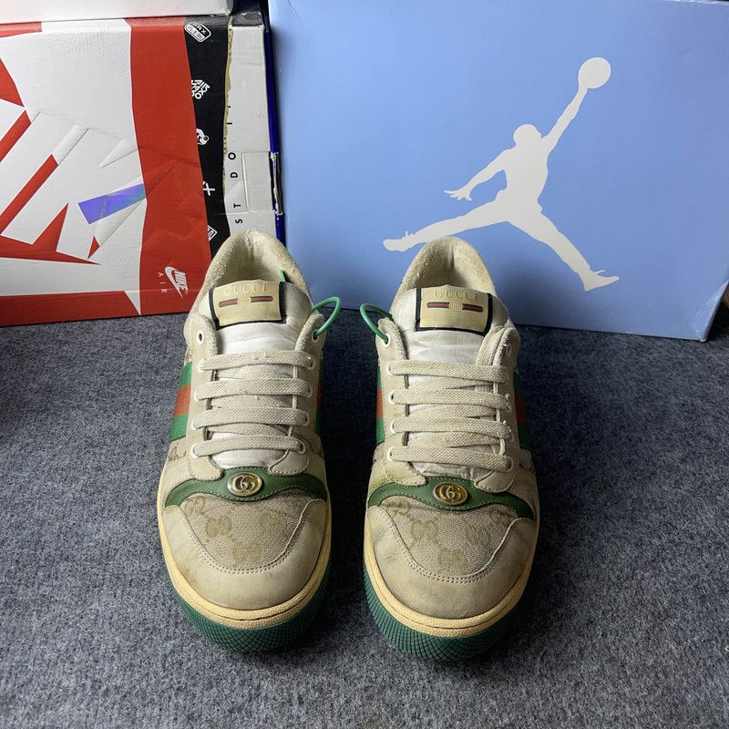 Gucci Gucci Screener Green Leather Sneakers 0079 Size US 10.5 / EU 43-44 - 2 Thumbnail