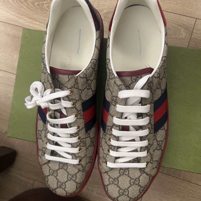 Gucci Gucci ACE Supreme Casual Sneakers for Men 0079 Size US 13 / EU 46 - 2 Thumbnail
