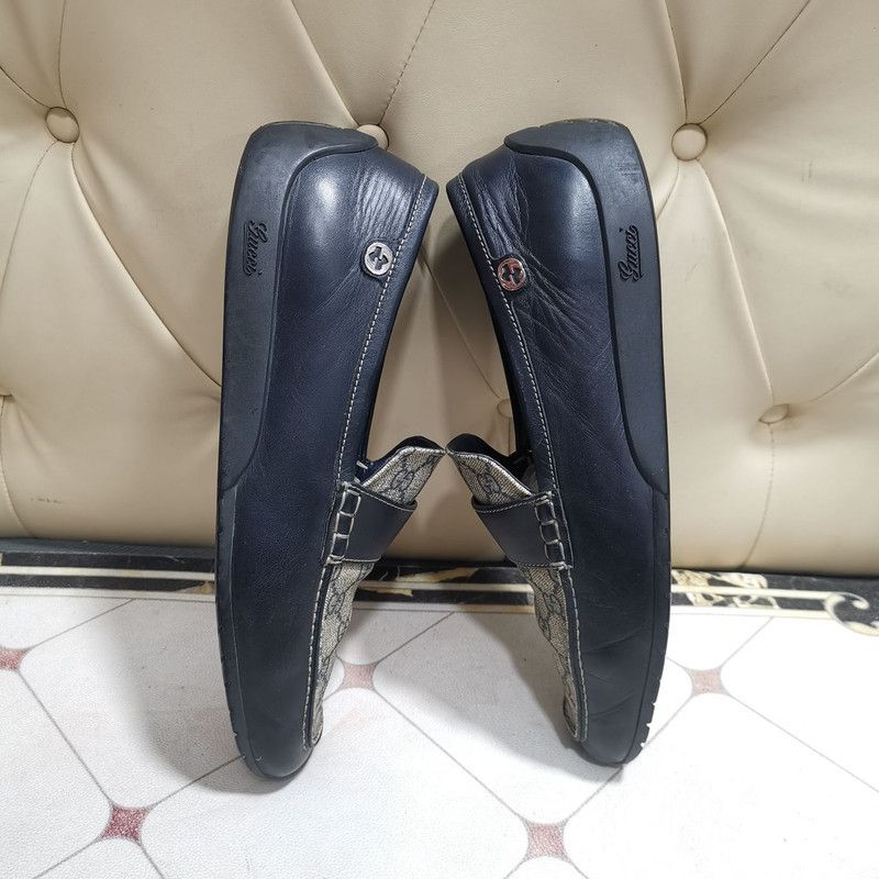 Gucci Gucci Blue GG Print Leather Loafers 0079 Size US 11 / EU 44 - 8 Thumbnail