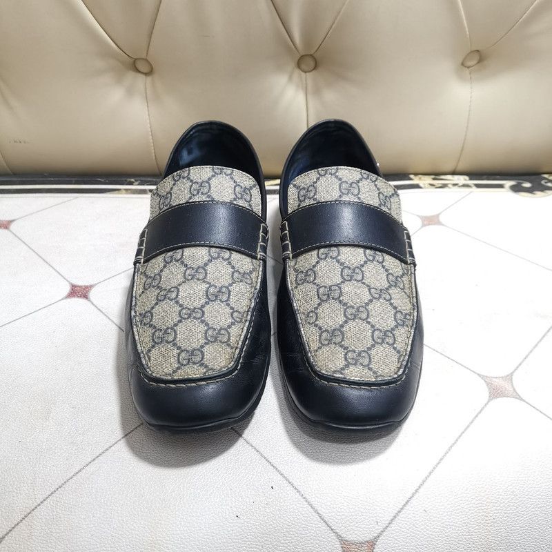 Gucci Gucci Blue GG Print Leather Loafers 0079 Size US 11 / EU 44 - 2 Thumbnail