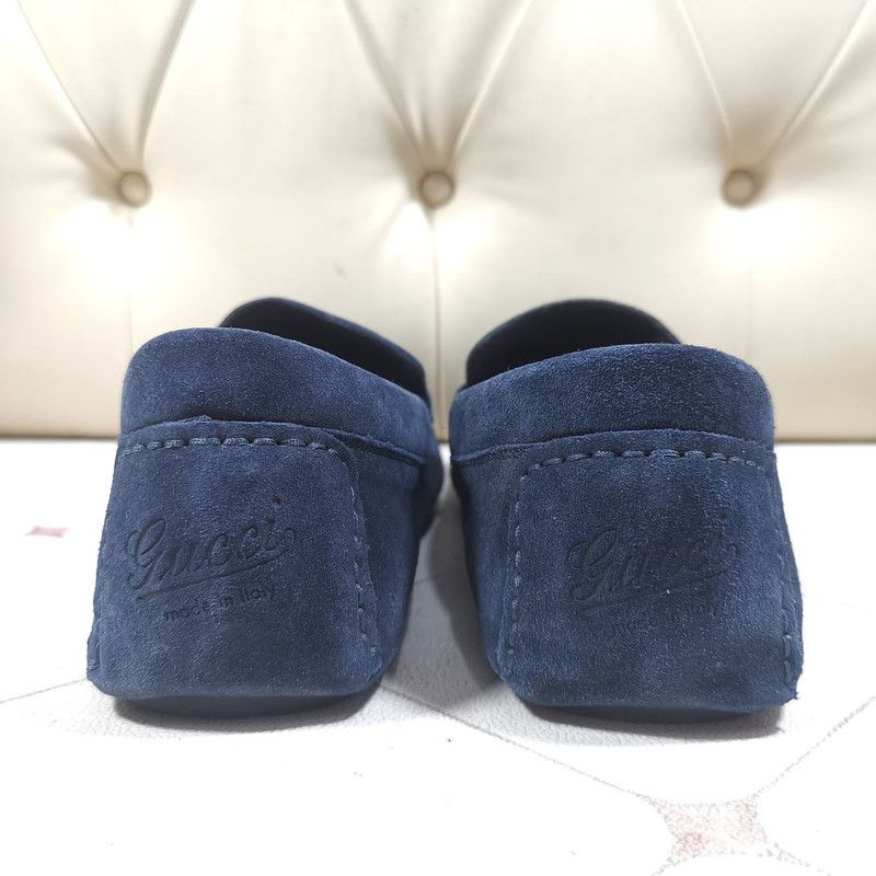 Gucci Gucci Blue Suede Loafers for Men 0079 Size US 8.5 / EU 41-42 - 3 Thumbnail