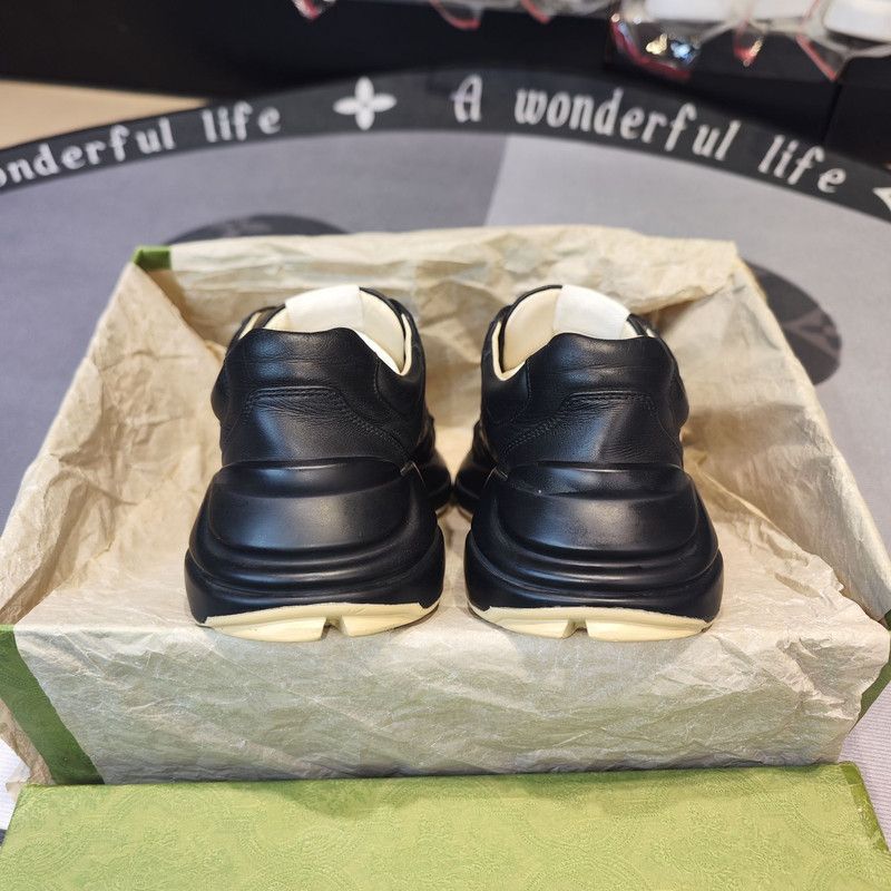 Gucci Gucci Rhyton Low-Top Black and Red Sneakers 0079 Size US 7.5 / EU 40-41 - 3 Thumbnail