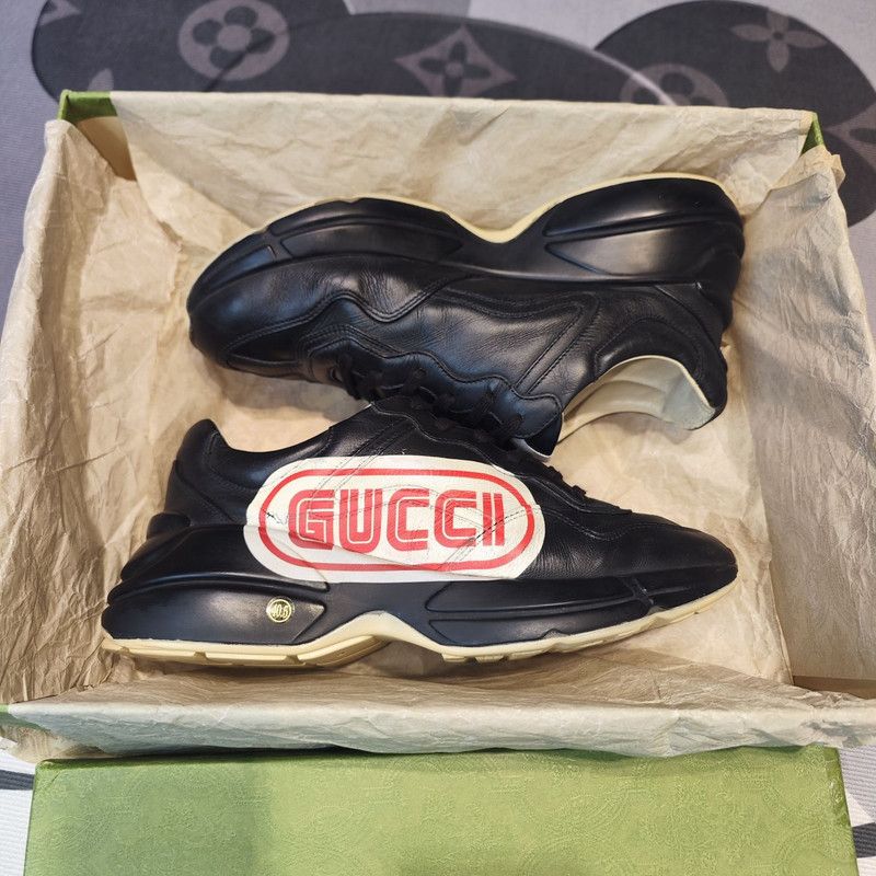 Gucci Gucci Rhyton Low-Top Black and Red Sneakers 0079 Size US 7.5 / EU 40-41 - 7 Thumbnail