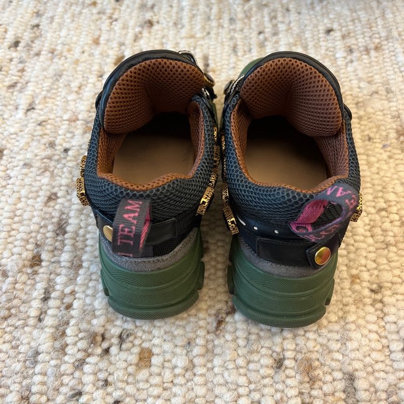 Gucci Gucci Flashtrek Crystal-Embellished Sneakers 0079 Size US 5.5 / EU 38 - 5 Thumbnail