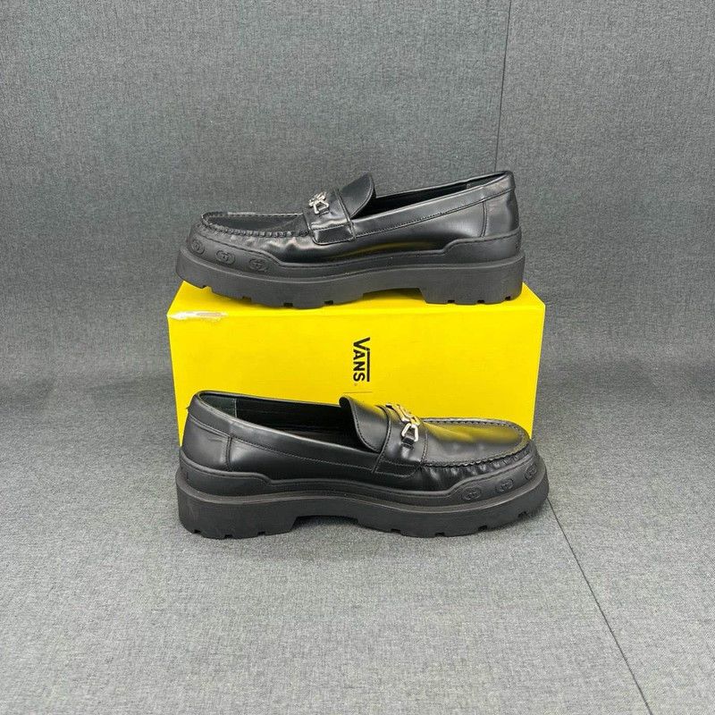 Gucci Gucci Black Leather Comfortable Loafers for Men 0079 Size US 8.5 / EU 41-42 - 6 Thumbnail