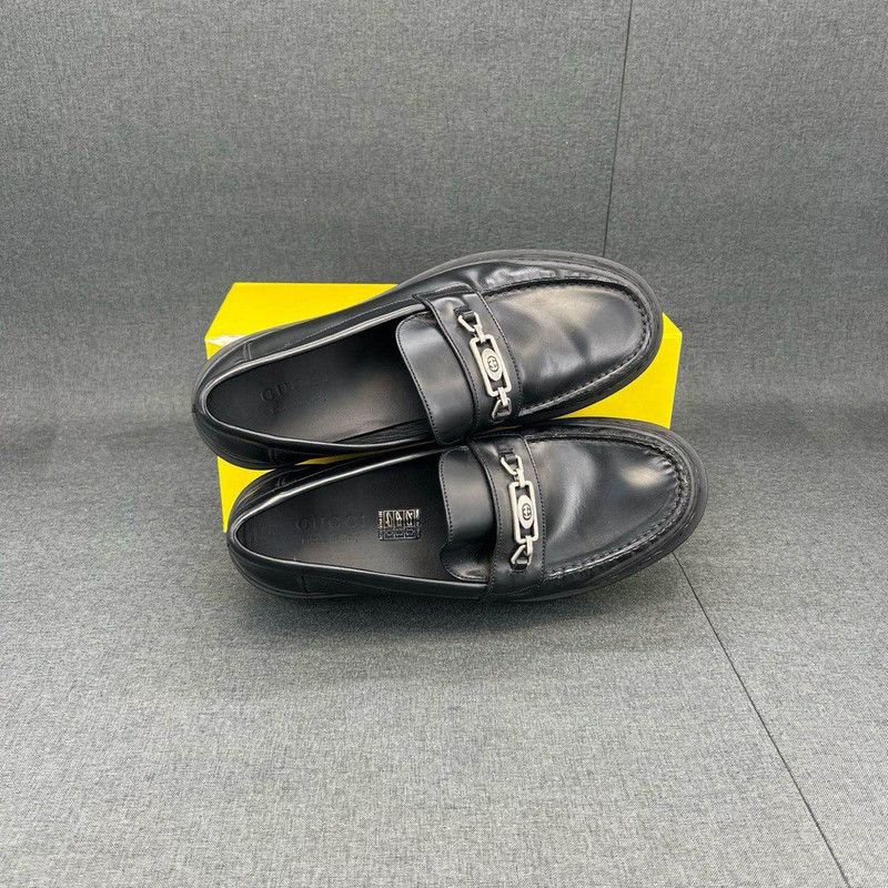 Gucci Gucci Black Leather Comfortable Loafers for Men 0079 Size US 8.5 / EU 41-42 - 8 Thumbnail