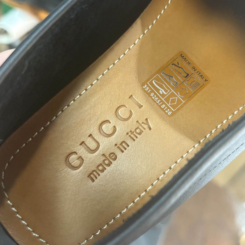 Gucci Gucci Black Leather Interlocking Loafers for Men 0079 Size US 8 / EU 41 - 10 Thumbnail