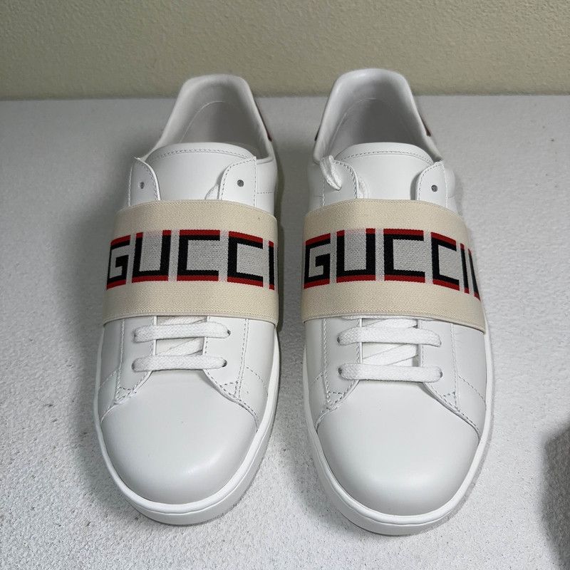 Gucci Gucci Ace White Leather Fashion Sneakers 0079 Size US 7.5 / EU 40-41 - 2 Thumbnail