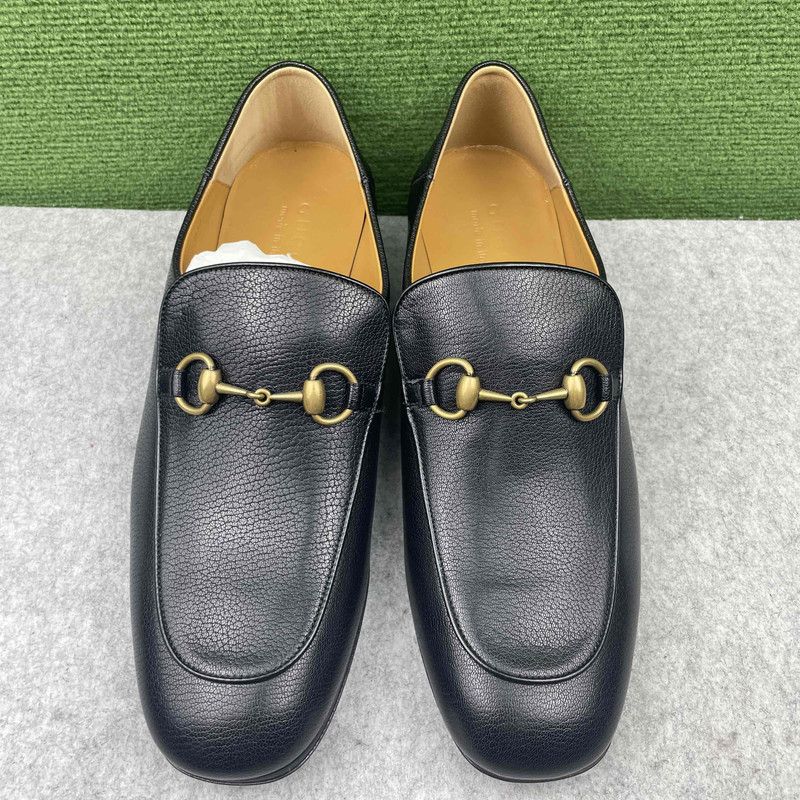 Gucci Gucci Jordaan Leather Slip-On Loafers for Men 0079 Size US 10.5 / EU 43-44 - 2 Thumbnail