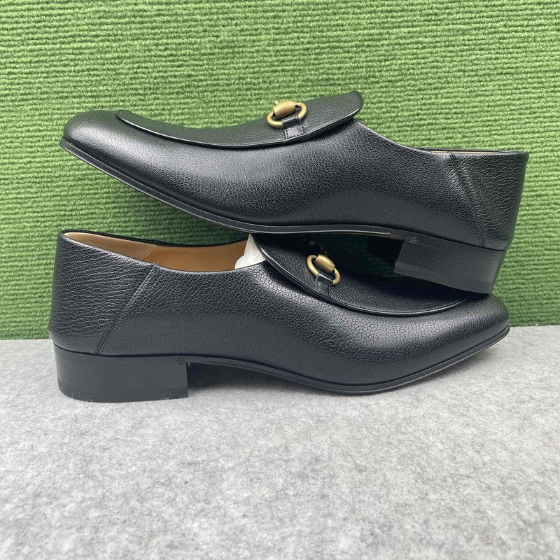 Gucci Gucci Jordaan Leather Slip-On Loafers for Men 0079 Size US 10.5 / EU 43-44 - 8 Thumbnail