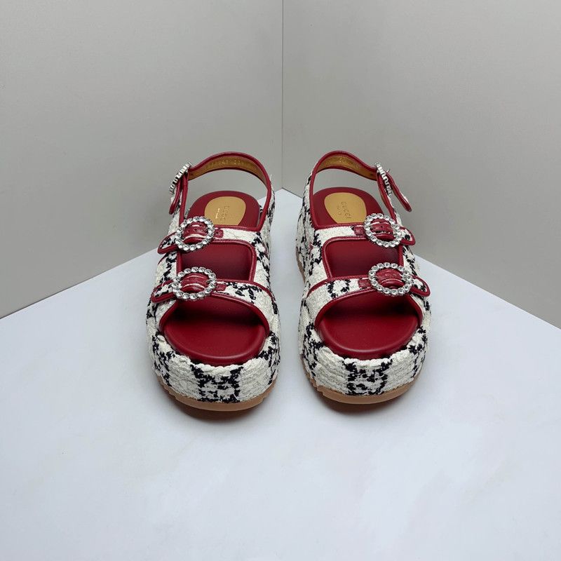 Gucci Gucci GG Tweed Waterproof Platform Sandals 0079 Size US 7.5 / EU 40-41 - 2 Thumbnail