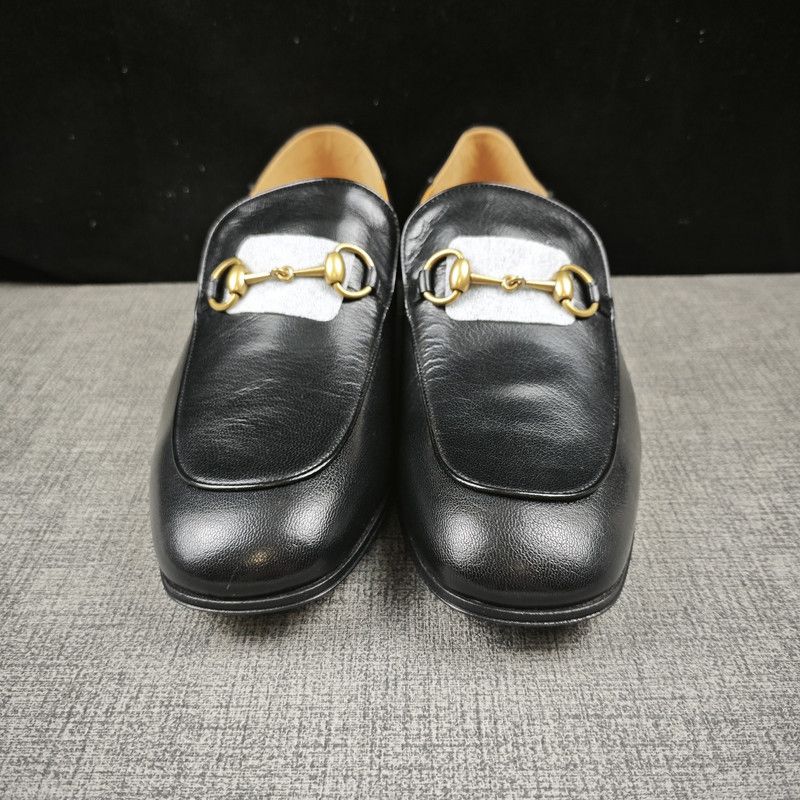 Gucci Gucci Jordaan Black Leather Casual Shoes 0079 Size US 10.5 / EU 43-44 - 2 Thumbnail