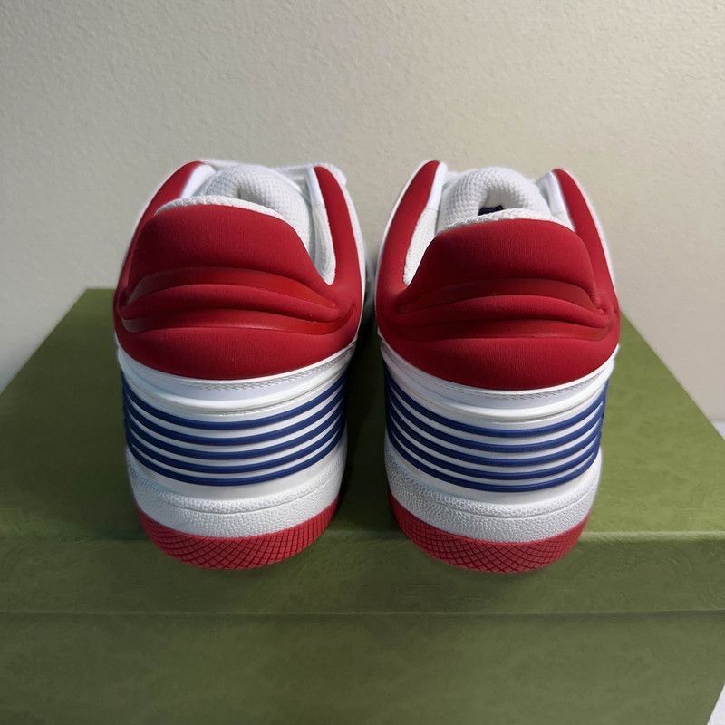 Gucci Gucci Red and White Low-Top Fashion Sneakers 0079 Size US 13 / EU 46 - 3 Thumbnail