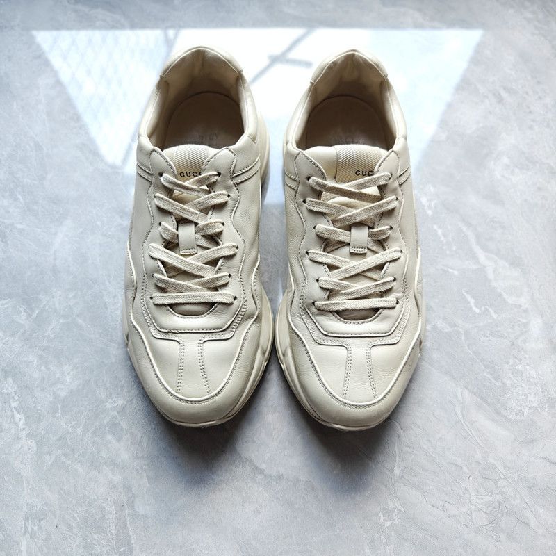 Gucci Gucci Rhython Leather Sneakers in Beige 0079 Size US 8 / EU 41 - 2 Thumbnail