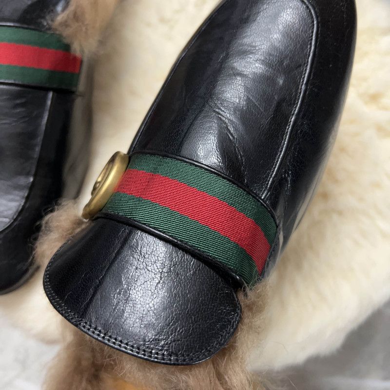Gucci Gucci Black Fur-Lined Loafers for Men 0079 Size US 9.5 / EU 42-43 - 10 Thumbnail