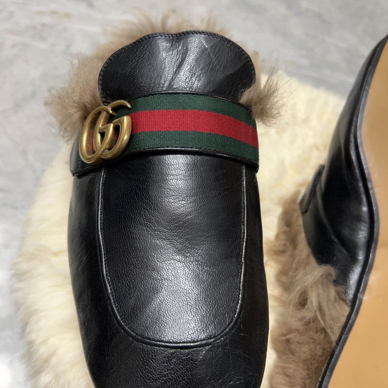 Gucci Gucci Black Fur-Lined Loafers for Men 0079 Size US 9.5 / EU 42-43 - 7 Thumbnail