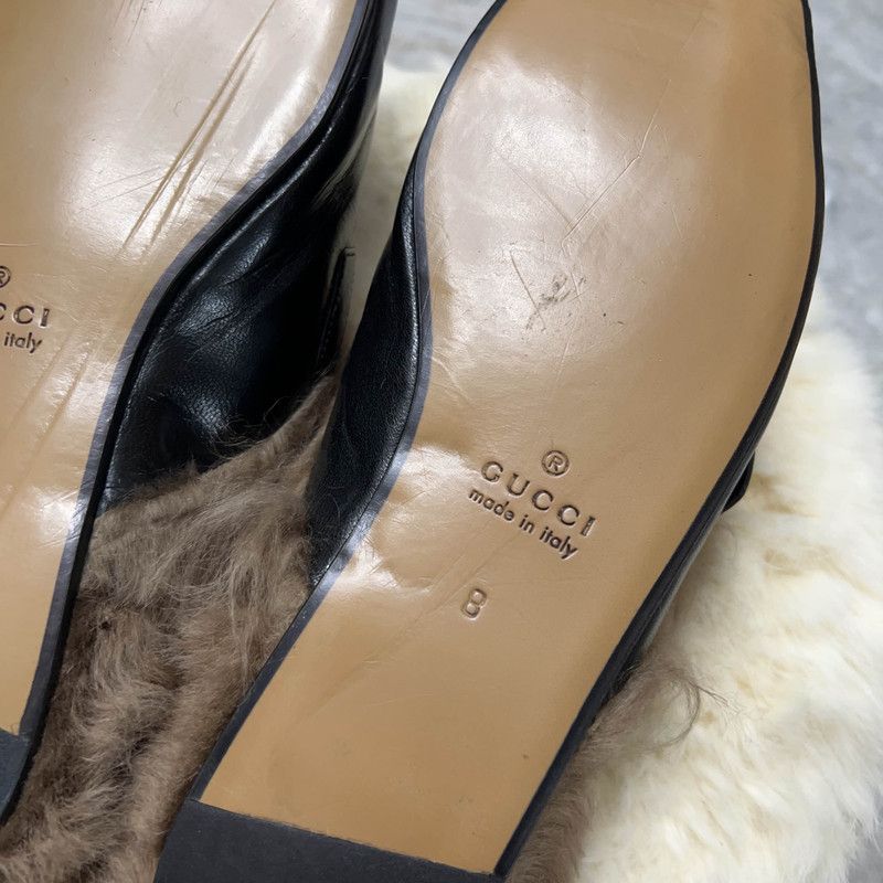 Gucci Gucci Black Fur-Lined Loafers for Men 0079 Size US 9.5 / EU 42-43 - 6 Thumbnail