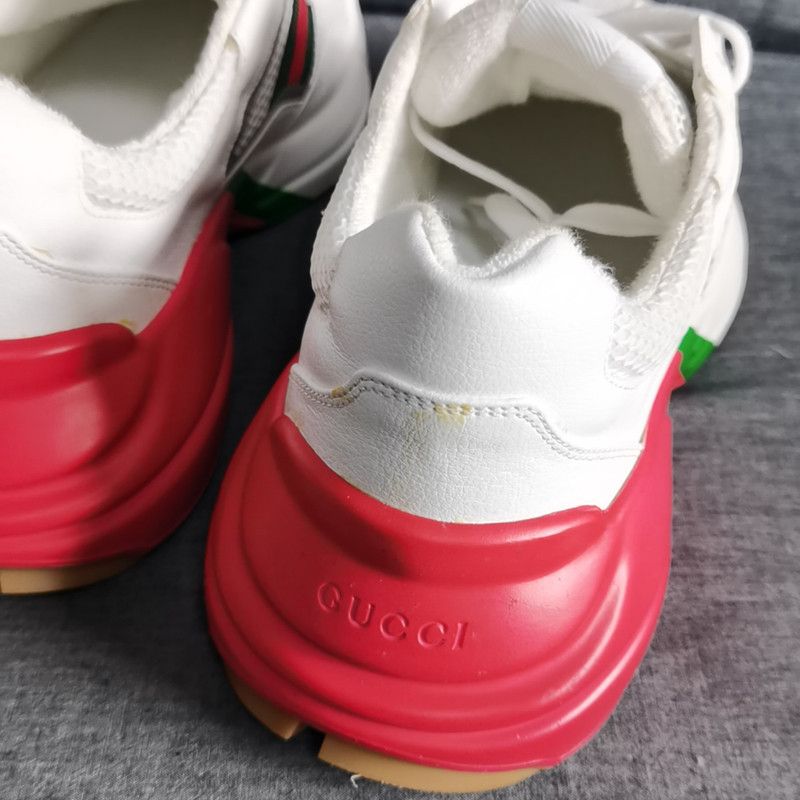 Gucci Gucci Rhyton Casual Dad Sneakers in White Red Green 0079 Size US 11 / EU 44 - 9 Thumbnail