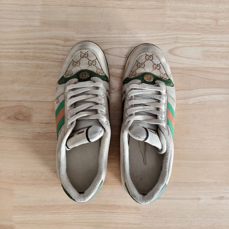 Gucci Gucci Screener Green Leather Low-Top Sneakers 0079 Size US 9.5 / EU 42-43 - 5 Thumbnail