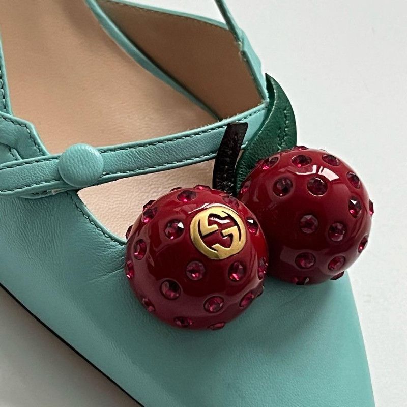 Gucci Gucci Cherry High Heels in Blue 0079 Size US 9.5 / EU 42-43 - 5 Thumbnail