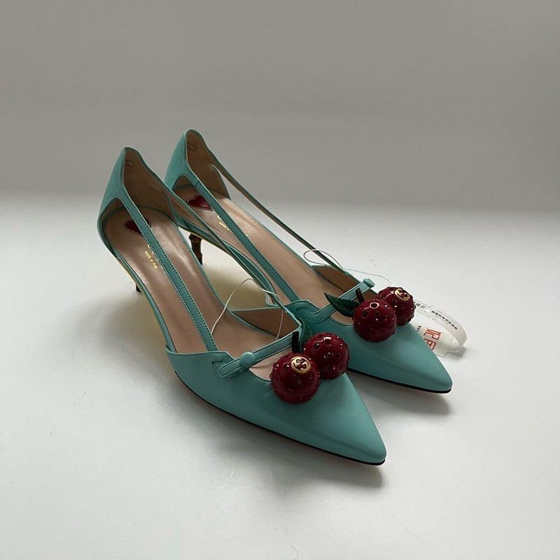 Gucci Gucci Cherry High Heels in Blue 0079 Size US 9.5 / EU 42-43 - 7 Thumbnail