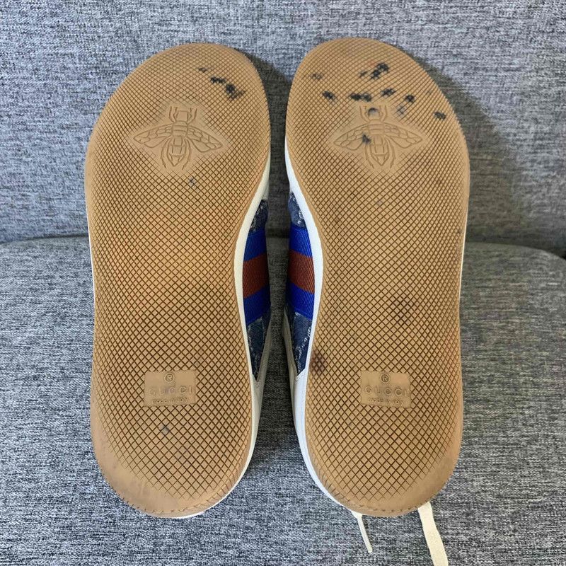 Gucci Gucci Screener Denim Sneakers in White and Blue 0079 Size US 9.5 / EU 42-43 - 4 Thumbnail